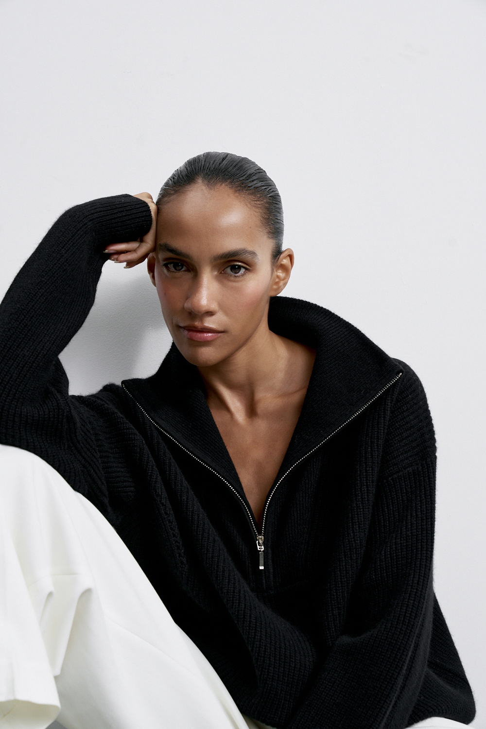 Свитер анорак FABIA, чёрный