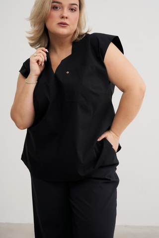 Черная хлопковая блуза Тамбовчанка