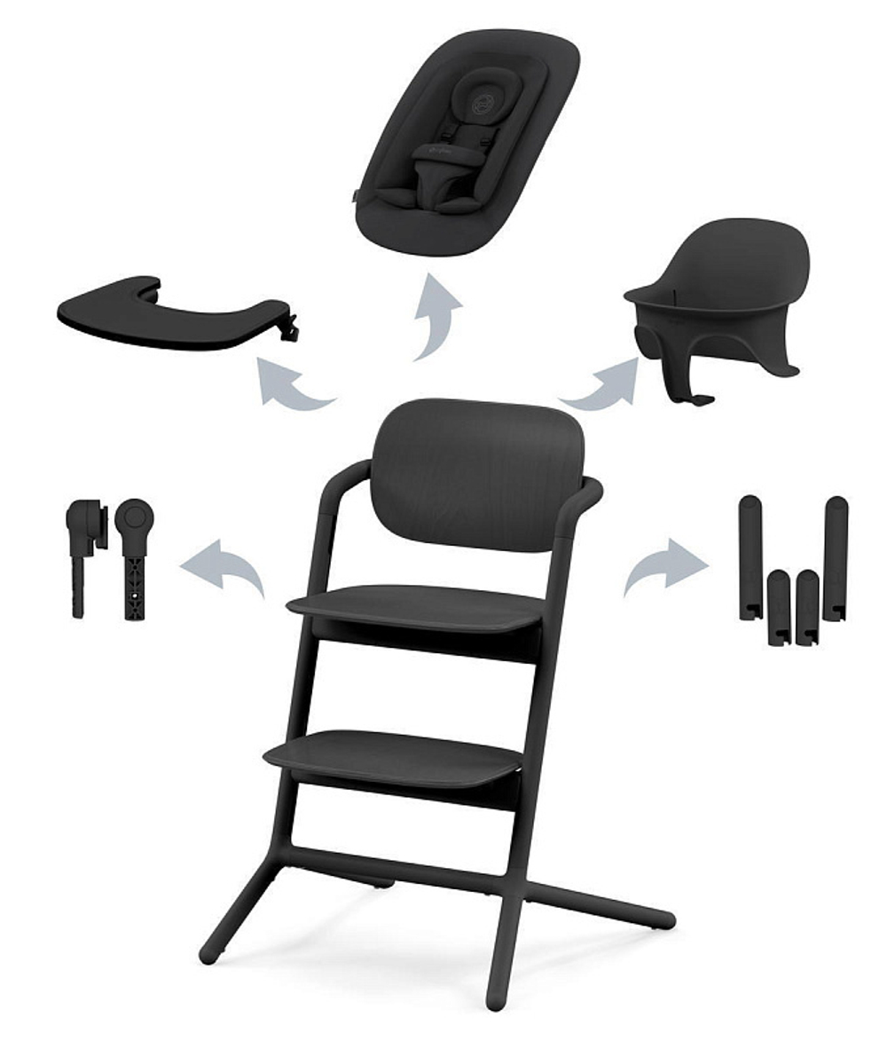 Стульчик для кормления Cybex Lemo 4 в 1 с мягкими чехлами Comfort Inlay Stunning Black/Stone Blue