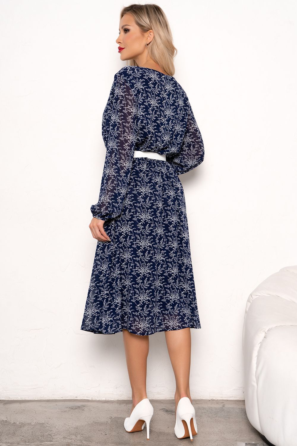 Платье Элина (синий/белый) Р11-2012/3 Nikol (Акция)