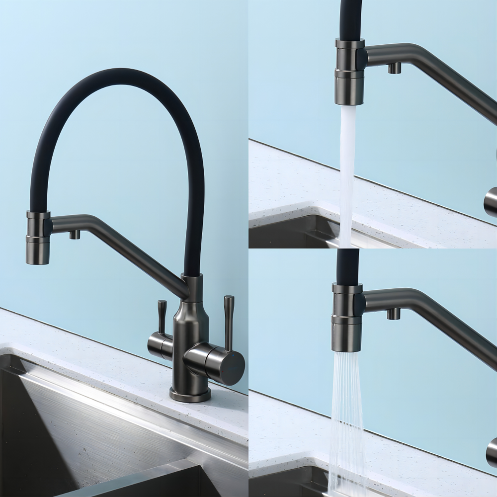 Смеситель для кухни с подключением фильтра Raglo R81.62.09, графит