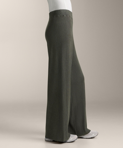 OYSHO Прямые брюки из ребристого трикотажа, зеленый