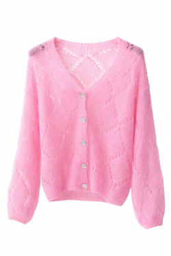 MOHAIR кофта -  ярко-розовый