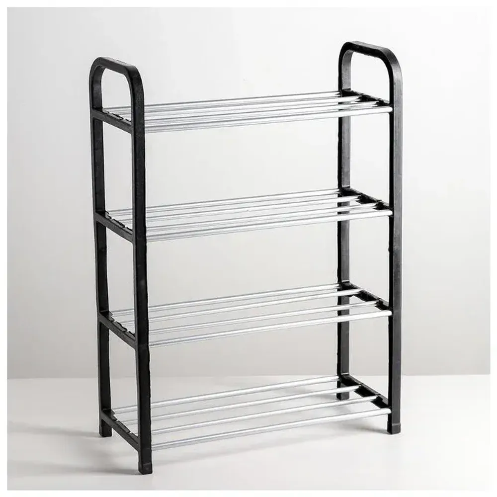 Обувница Доляна (Черный), 4 яруса, 42×19×60 см