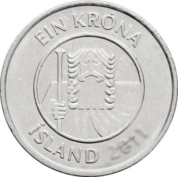 1 крона 1989-2011 Исландия