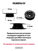 Крепление (клипса) UV для автомобильных ковриков, 2 штуки