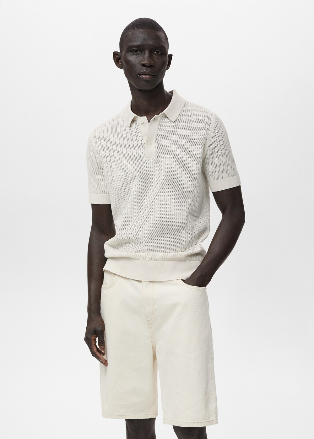 Ажурное поло из хлопка