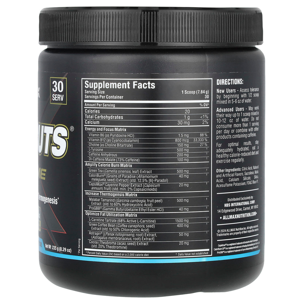 ALLMAX, Rapidcuts® Xtreme, спелая малина, 235 г (8,29 унции)