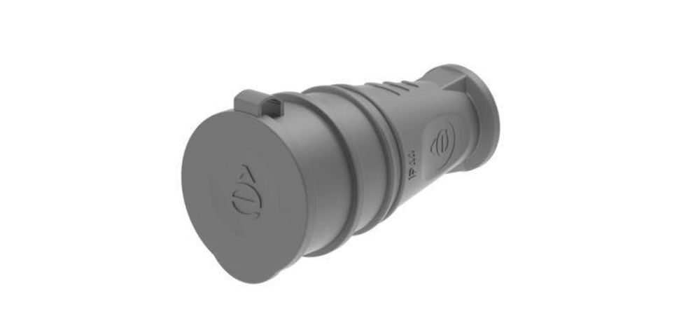 Розетка 1-м MultiSet 16А 250В IP44 с заземл. каучук черн. SE MST4002BK