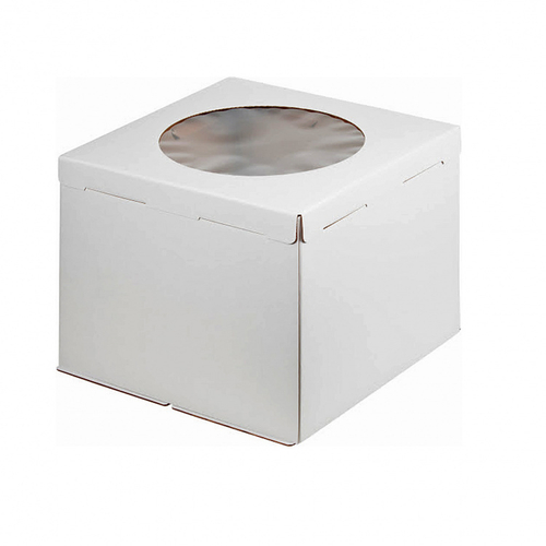 Коробка для торта с окном гофрокартон 300*300*300 мм (белая)