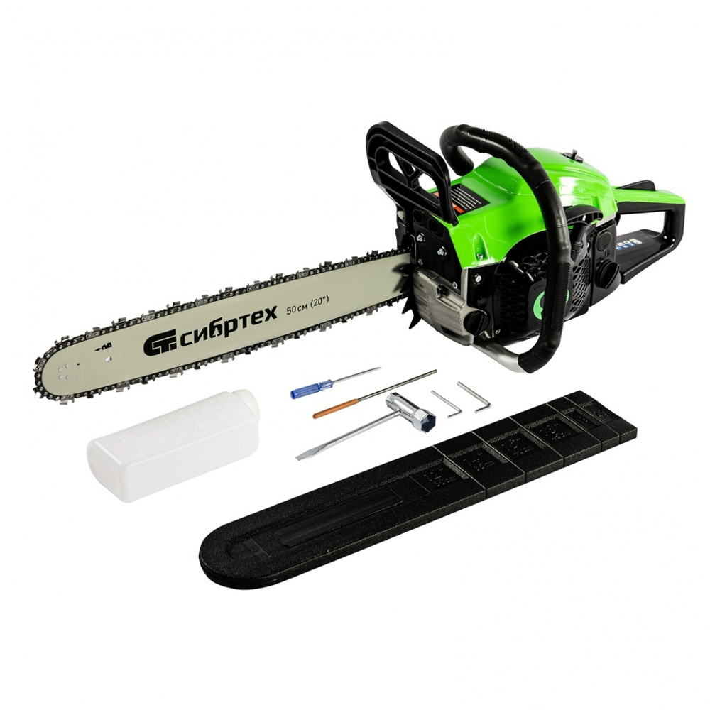 Пила цепная бензиновая ПЦБ-5850, шина 50 см, 58 см3, 4.0 л.с, шаг 0.325, паз 1.5 мм, 76 звеньев Сибртех