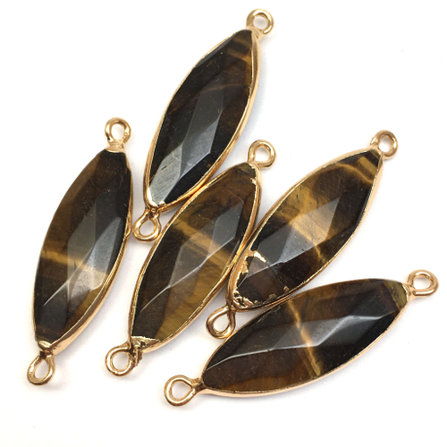 Коннектор с тигровым глазом 35х10 мм