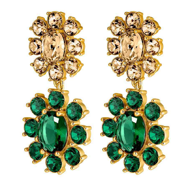 Серьги Dyrberg Kern LINA SG EMERALD GREEN/GOLDEN 450073