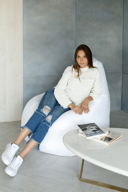 Кресло Мешок Груша Белое (Оксфорд) (XL, Классический)