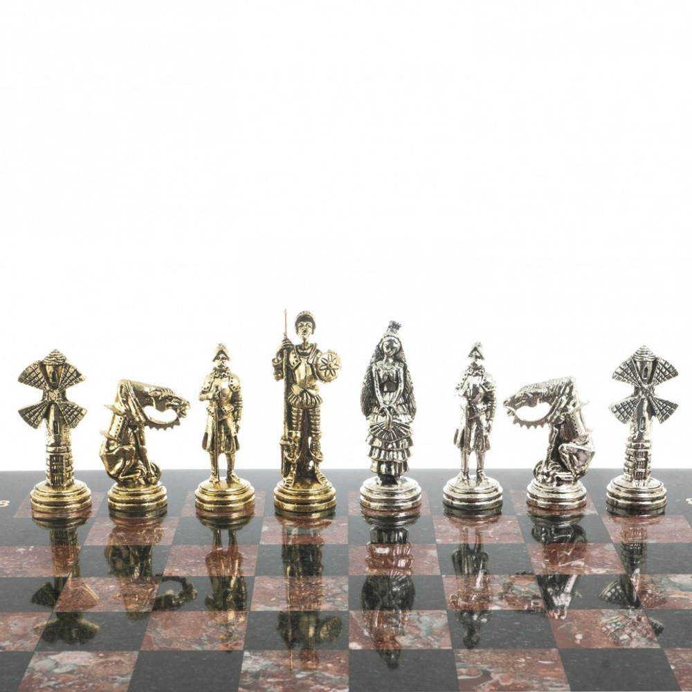 Шахматы "Дон Кихот" доска 36х36 см креноид змеевик G 122653