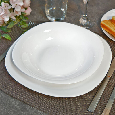 Тарелка суповая 700мл 21,5см Domestico, опаловое стекло, Без деколи