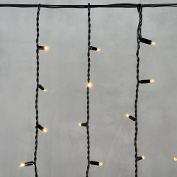 Светодиодная бахрома с колпачком 3,2*0,9 м., 168 теплых белых LED ламп, каучуковый черный провод, LTC (LL168-1-2WW)