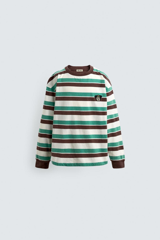 ZARA X DISNEY ФУТБОЛКА В ПОЛОСКУ С НАШИВКОЙ, ПОЛОСКИ