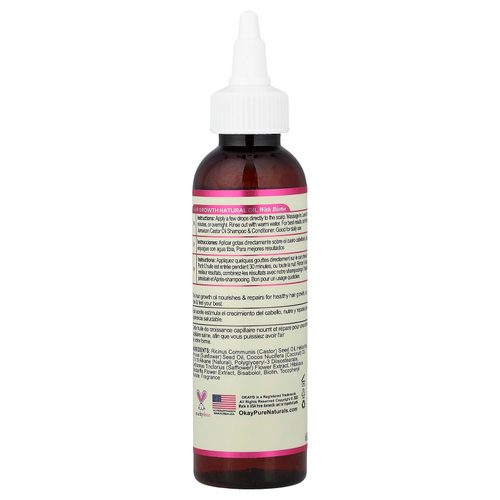 Okay Pure Naturals, Black Jamaican Castor Oil®, натуральное масло для роста волос с кокосом и гибискусом, с биотином, 118 мл (4 жидк. унции)