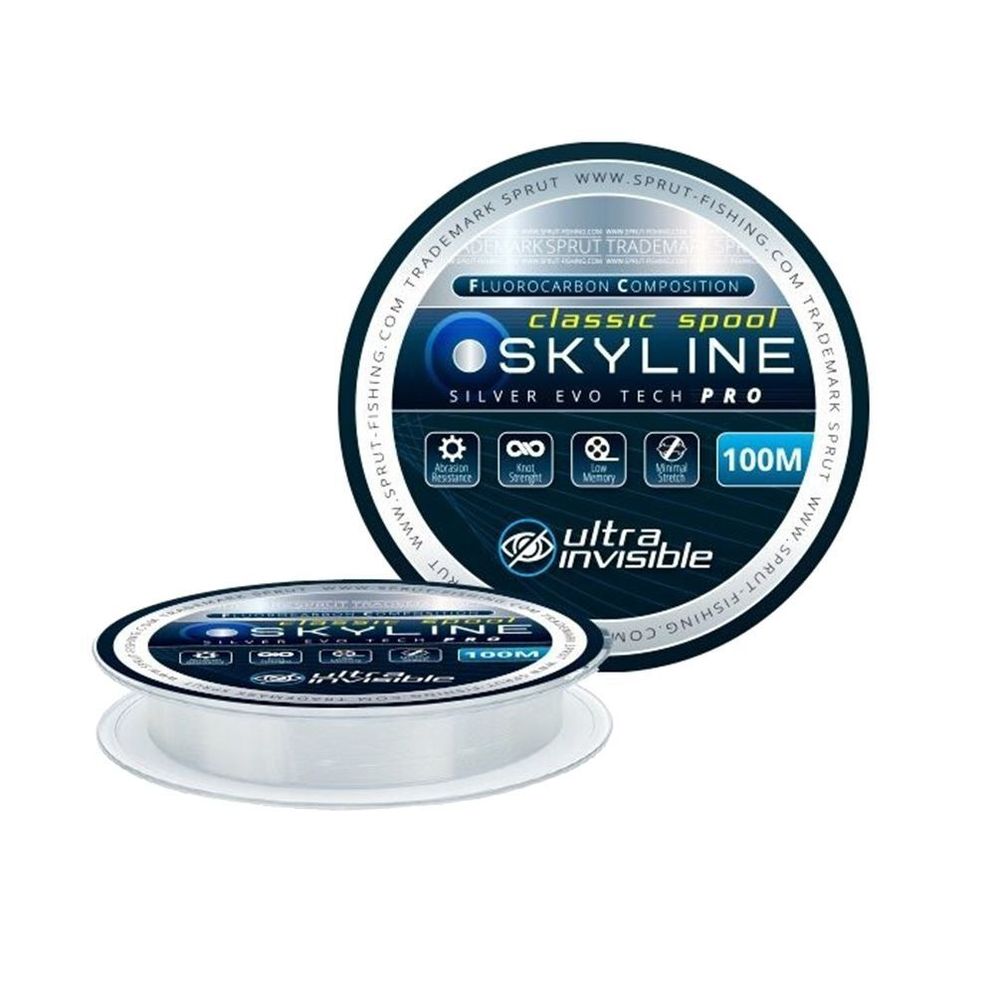 Леска для рыбалки Sprut SKYLINE EvoTech CLASSIC Silver (0,205mm/100m), 1 штука