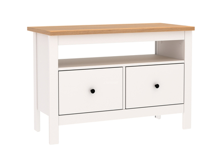 САГА тумба 2 ящика белая/ясень