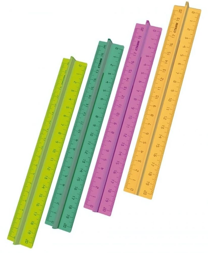 Линейка 20см с держ. NEON Cristal 4цв. (Стамм )