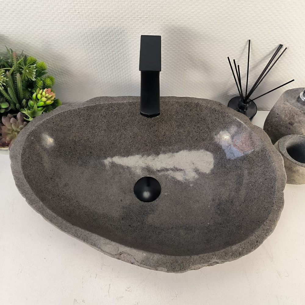 Каменная раковина из речного камня RS-05489 (60*40*16) 0857 из натурального камня