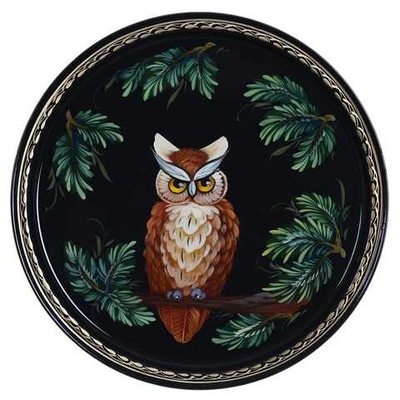 Жостовский поднос декоративный, размер 30 см (A9), металлический