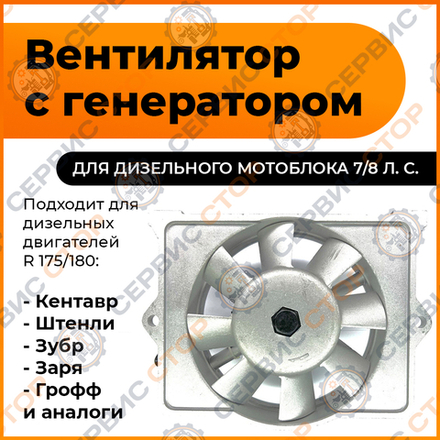 Вентилятор в сборе (с генератором) 180N