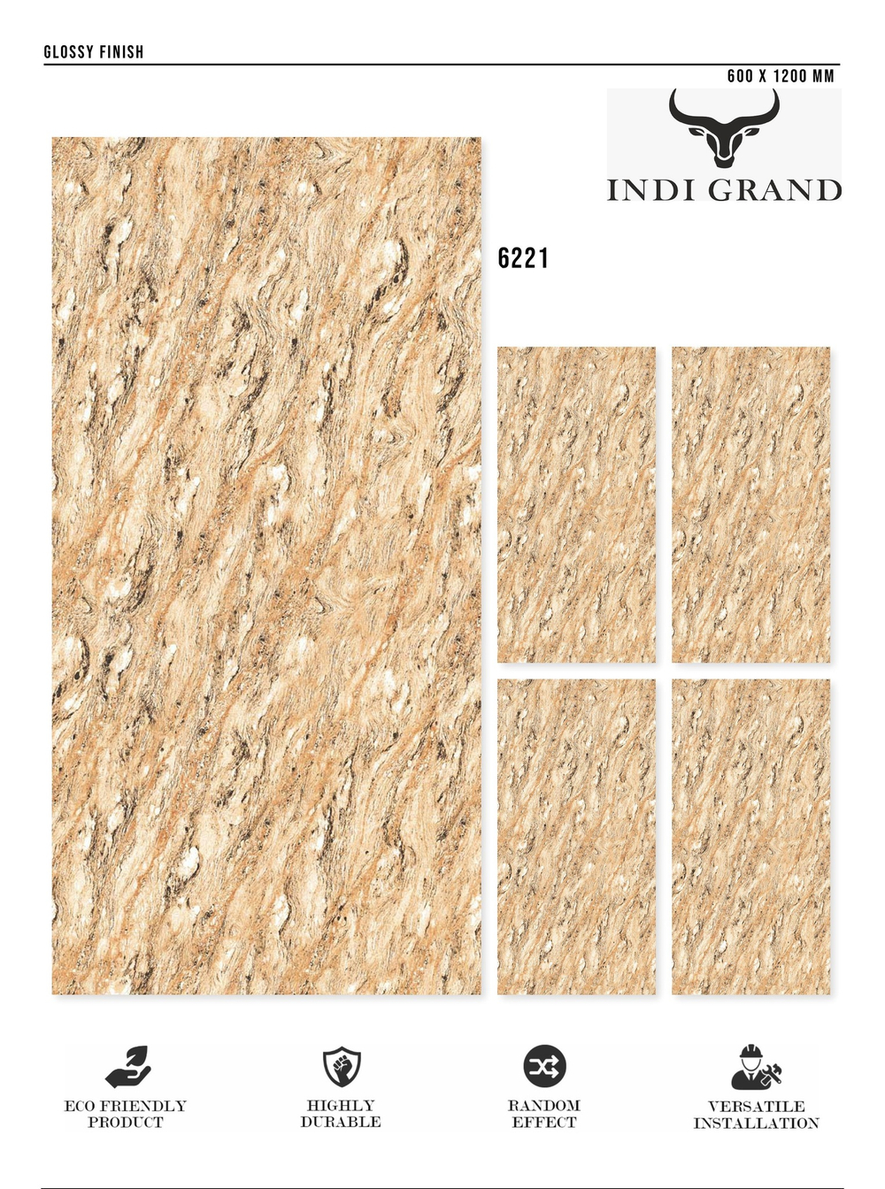 Керамогранит glossy №3 60х120, 6221