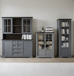 Шкаф-витрина деревянная Лэйквью 103х41х139 см, сервант с 2 раздвижными дверями из массива сосны