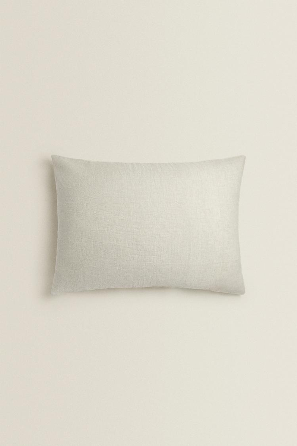 ZARA HOME ОДНОТОННЫЙ ЛЬНЯНОЙ ЧЕХОЛ ДЛЯ ДЕКОРАТИВНОЙ ПОДУШКИ, СВЕТЛО-БЕЖЕВЫЙ