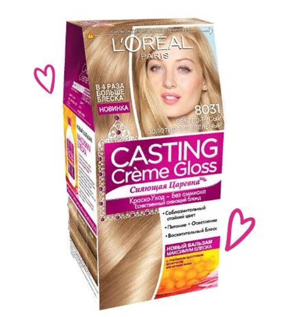 L'Oreal Paris Краска для волос Casting Creme Gloss, тон №8031, Светло-русый золотисто-пепельный , 48