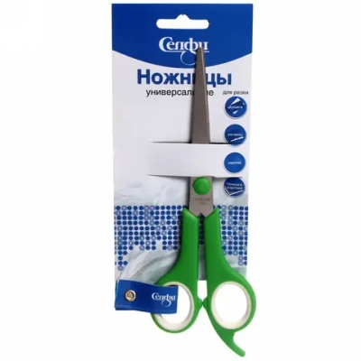 Ножницы универсальные бытовые «VOSTOK MARKET», с упором для пальца, микс 4 цвета, 17,5см (блистер Селфи)