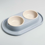 Миска для животных 0.3л двойная, на подставке, серый ALTA