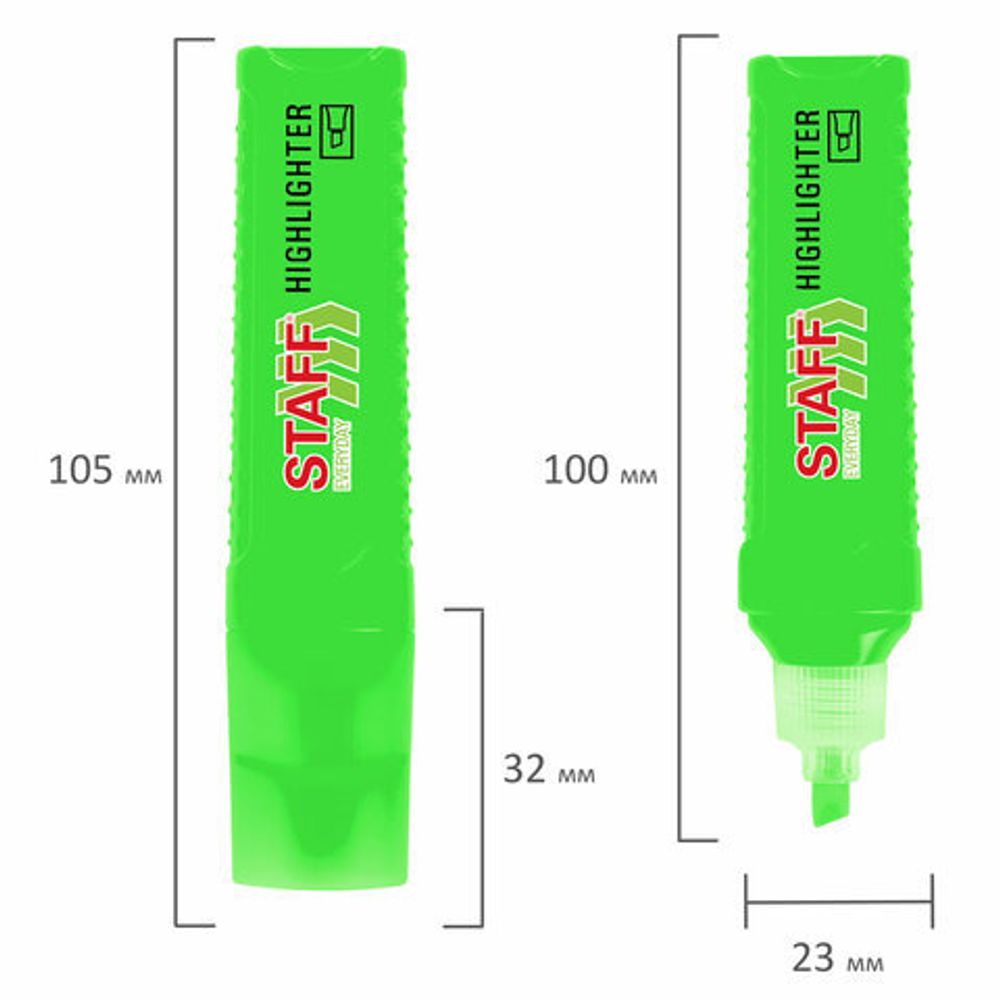 Набор текстовыделителей 6 НЕОНОВЫХ ЦВЕТОВ, STAFF "EVERYDAY HL-707", линия 1-5 мм, скошенный наконечник, 152550