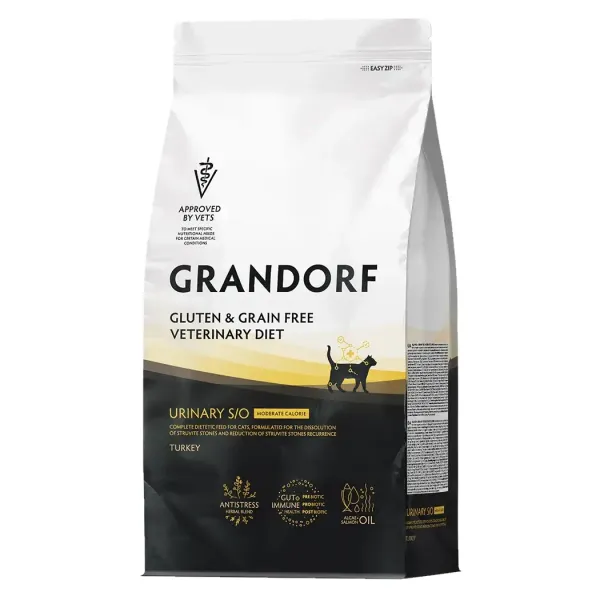 Сухой диетический корм GRANDORF VETERINARY DIET Cat URINARY S/O MODERATE CALORIE для кошек, склонных к набору веса, при мочекаменной болезни