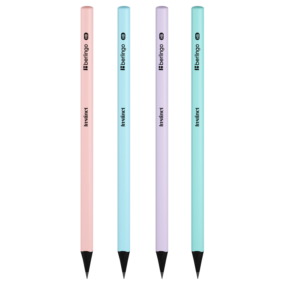 Карандаш ч/г Berlingo "Instinct" HB, трехгранный, черное дерево, заточен