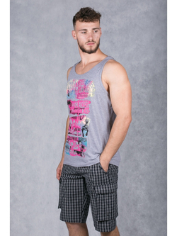SS15-М-1 майка мужская серый/меланж 41548
