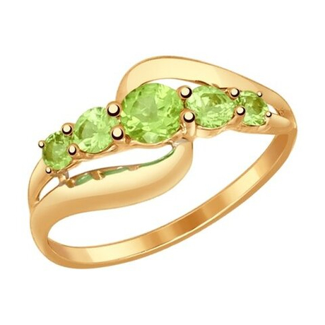 Кольцо из золота с хризолитом