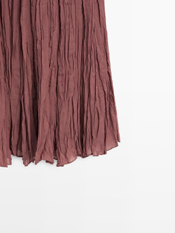 Massimo Dutti Струящаяся юбка-годе миди, бледно-розовый