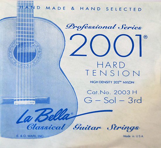 Одиночная 3-я G/Соль струна для классической гитары La Bella 2003H