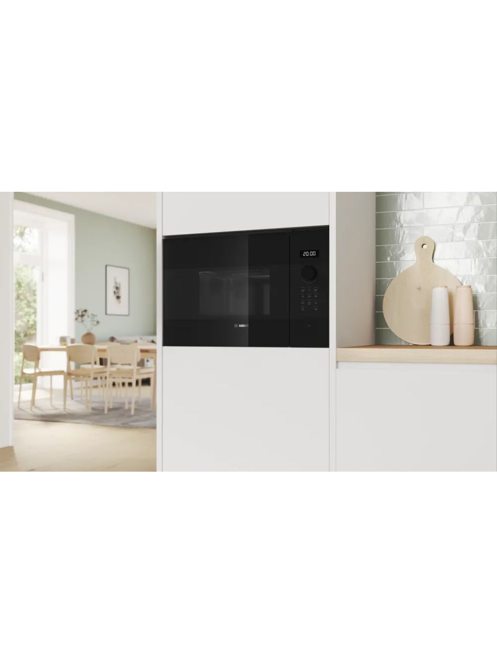 Встраиваемая микроволновая печь Bosch Serie 4 BFL524MB2, 800 Вт, 20л, черная