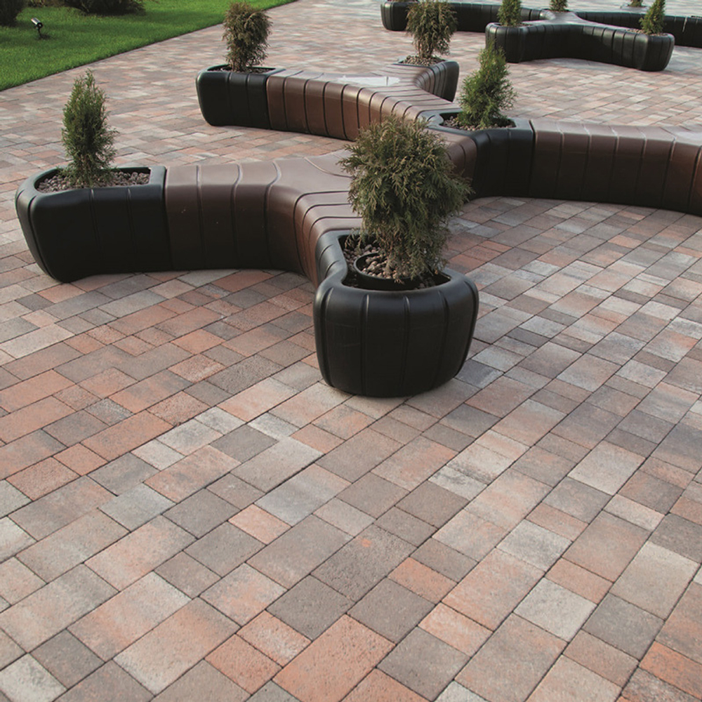 Тротуарная плитка СТАРЫЙ ГОРОД - Листопад гладкий Клен, комплект из 3 видов плит