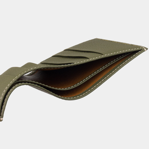 Портмоне мужское из натуральной кожи теленка, зеленого цвета