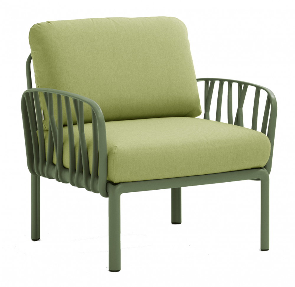 Кресло пластиковое с подушками Nardi Komodo Poltrona, агава, авокадо