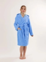Халат детский махровый "Элит" с капюшоном, цвет: 012-Голубой