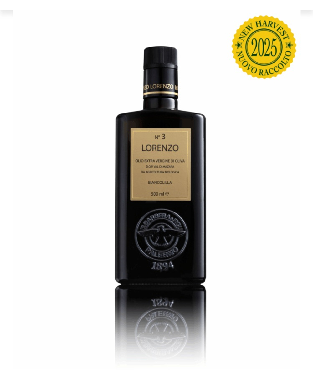 Оливковое масло BARBERA Lorenzo №3 D.O.P. "Val di Mazara" Extra Virgin Bio, 500 мл, Италия, Сицилия