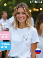 Футболка с надписью Самолет