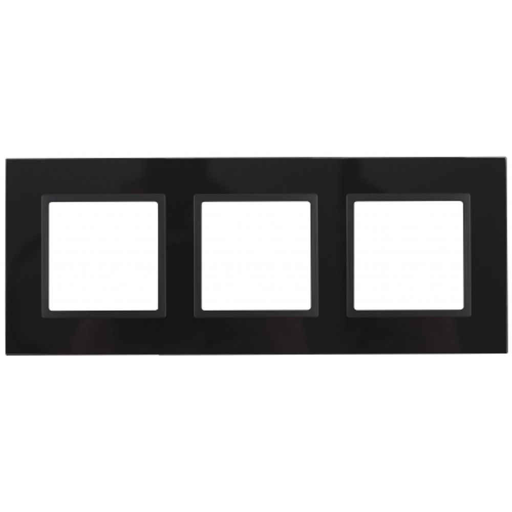 14-5103-05 ЭРА Рамка на 3 поста, стекло, Эра Elegance, чёрный+антр | Розетки и выключатели